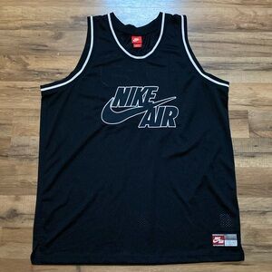 Nike Black White 'Nike Air' Mesh Basketball Tank Top